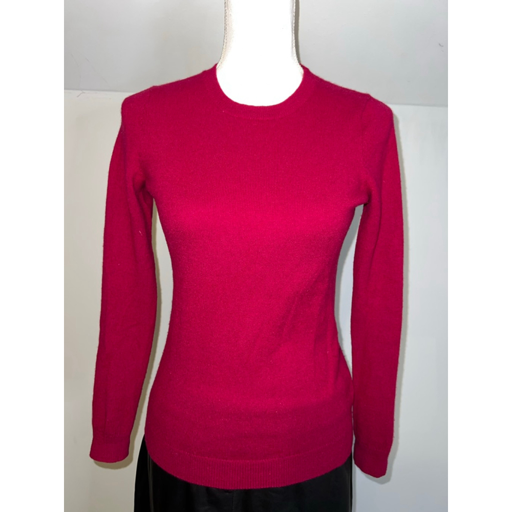 Women's Talbots Red Petite Crew Neck Cashmere Sweater